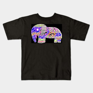 cute elephant mandala in safari zentangle ecopop wallpaper Kids T-Shirt